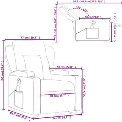 Fotoliu de masaj cu ridicare VidaXL 3204494 (Light Grey) Thumb