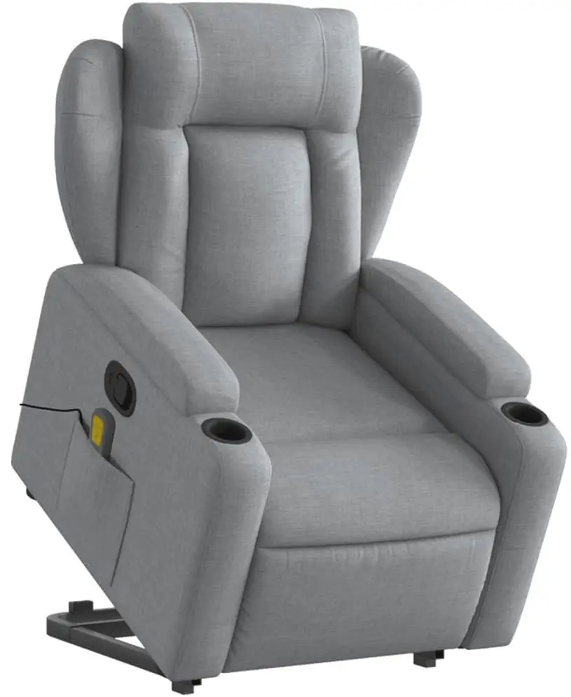 Fotoliu de masaj cu ridicare VidaXL 3204494 (Light Grey)
