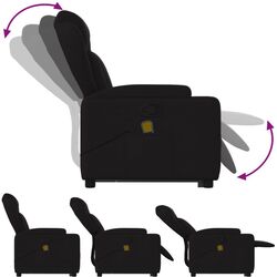Fotoliu de masaj cu ridicare VidaXL 3204496 (Black) Thumb