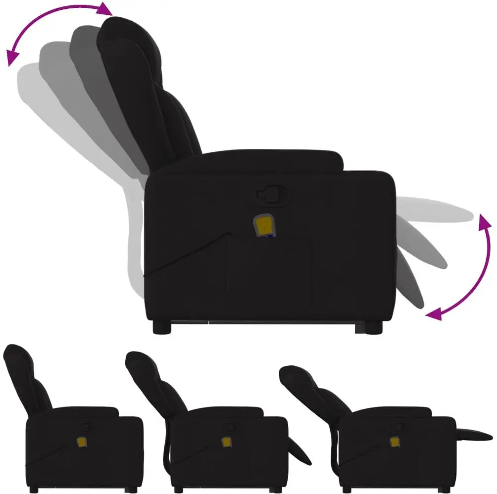 Fotoliu de masaj cu ridicare VidaXL 3204496 (Black)