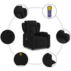 Fotoliu de masaj cu ridicare VidaXL 3204496 (Black) Thumb