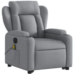 Fotoliu de masaj cu ridicare VidaXL 3204518 (Light Grey) Thumb