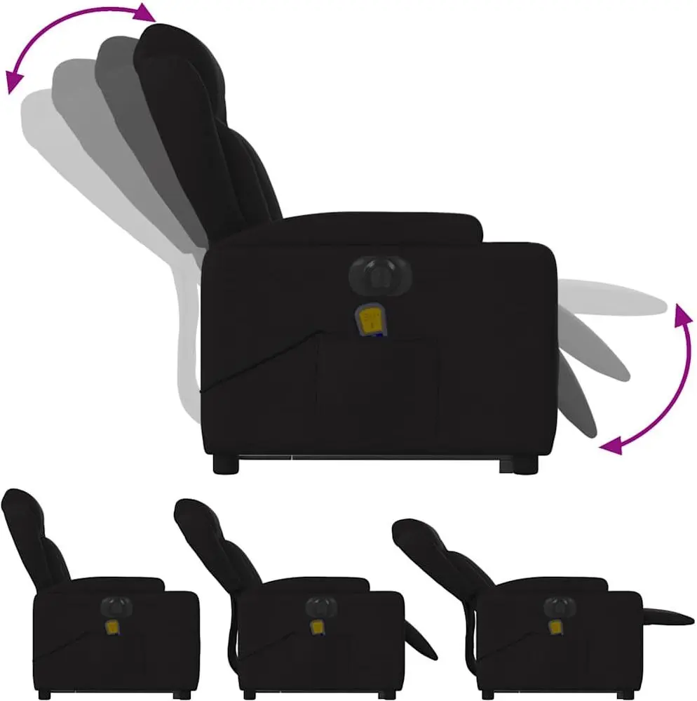 Массажное кресло с подъемником VidaXL 3204520 (Black)