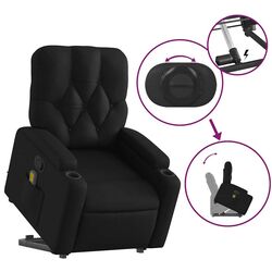 Fotoliu de masaj cu ridicare VidaXL 3204779 (Black) Thumb