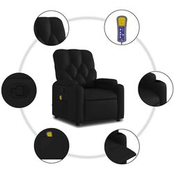 Fotoliu de masaj cu ridicare VidaXL 3204779 (Black) Thumb