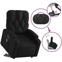 Fotoliu de masaj cu ridicare VidaXL 3204793 (Black) Thumb