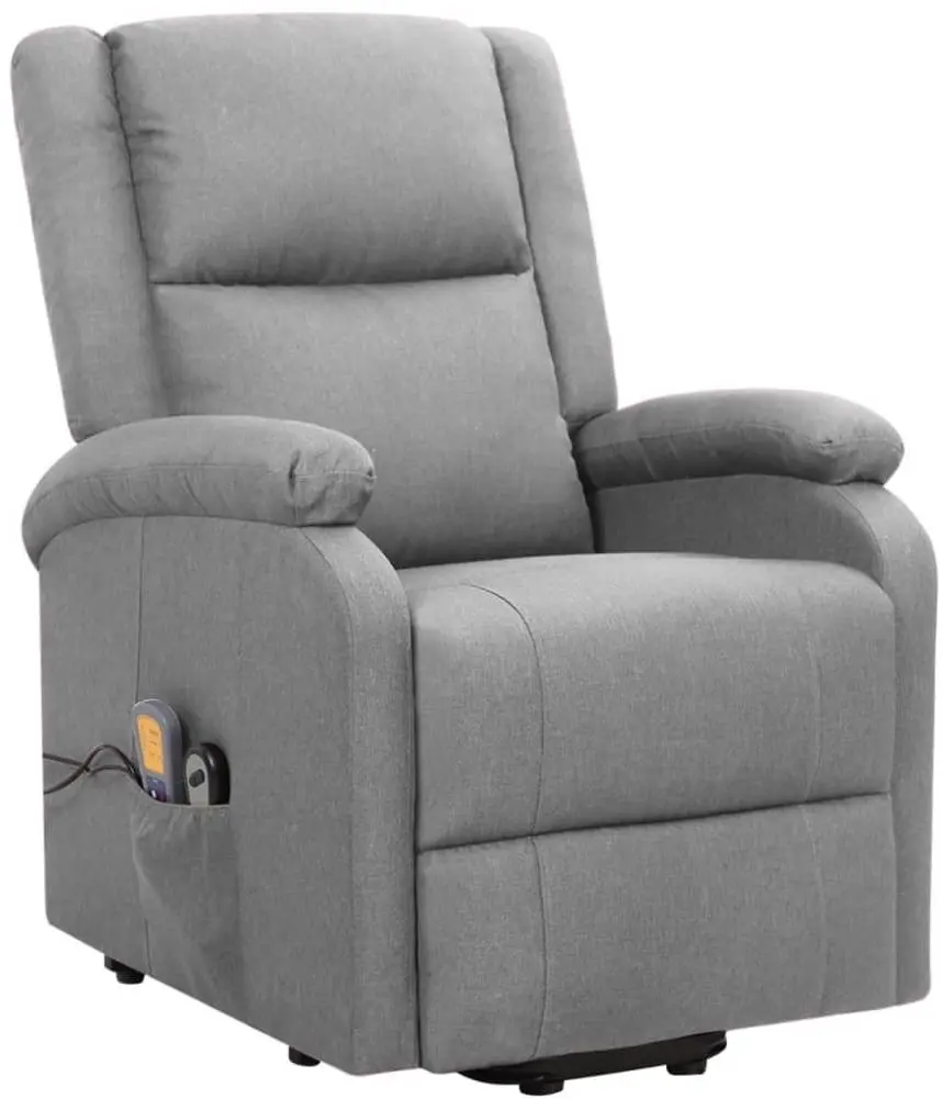 Fotoliu de masaj cu ridicare VidaXL 329709 (Light Grey)