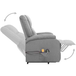 Fotoliu de masaj cu ridicare VidaXL 329709 (Light Grey) Thumb