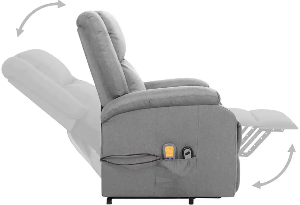 Fotoliu de masaj cu ridicare VidaXL 329709 (Light Grey)