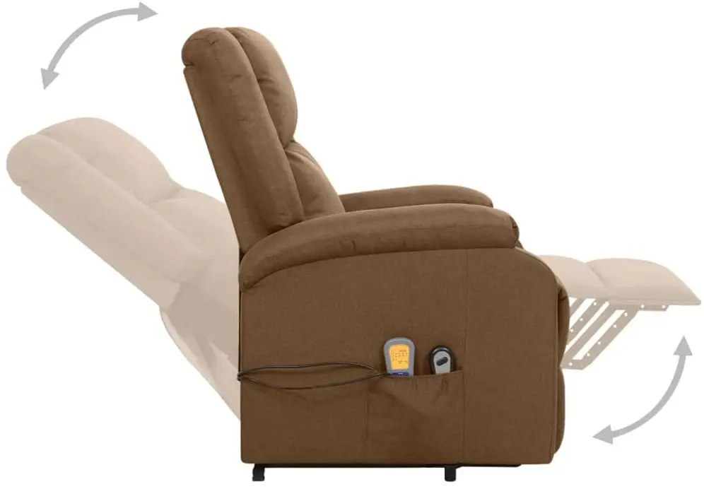 Fotoliu de masaj cu ridicare VidaXL 329713 (Brown)