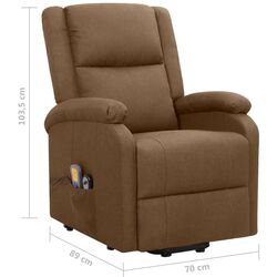 Fotoliu de masaj cu ridicare VidaXL 329713 (Brown) Thumb
