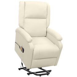 Fotoliu de masaj cu ridicare VidaXL 329718 (Cream) Thumb