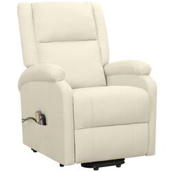 Fotoliu de masaj cu ridicare VidaXL 329718 (Cream) Thumb