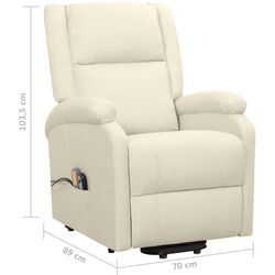 Fotoliu de masaj cu ridicare VidaXL 329718 (Cream) Thumb