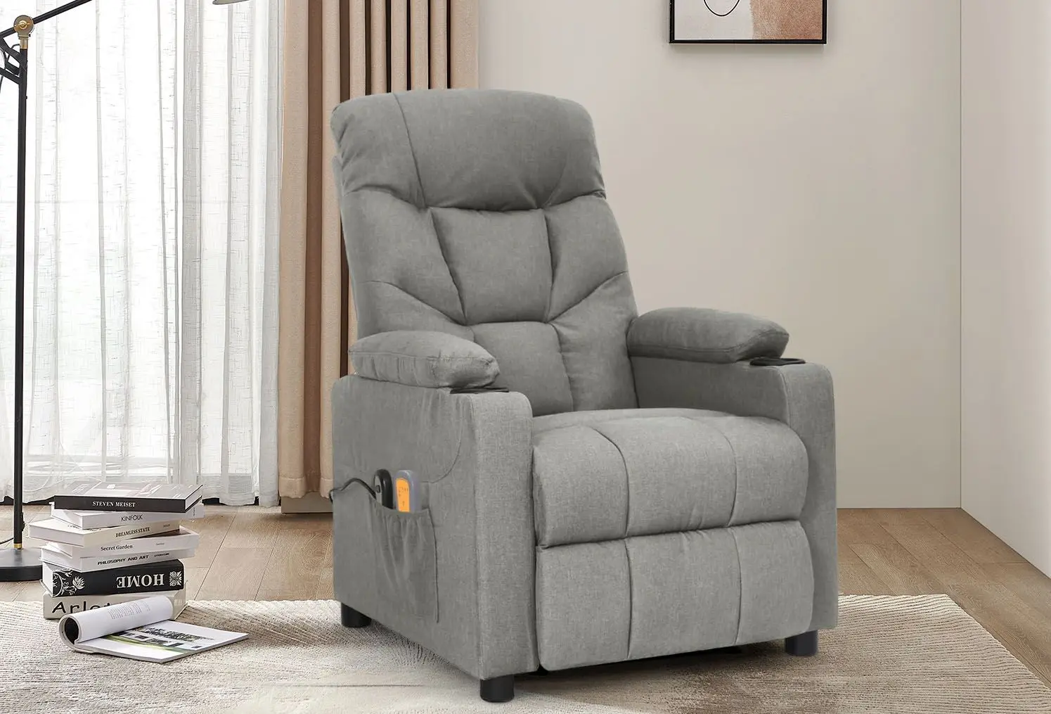 Fotoliu de masaj VidaXL 3098827 (Light Grey)