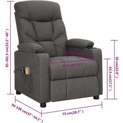 Массажное кресло VidaXL 3098828 (Dark Grey) Thumb