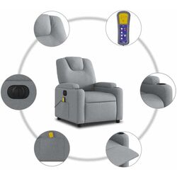 Fotoliu de masaj VidaXL 3204356 (Light Grey) Thumb