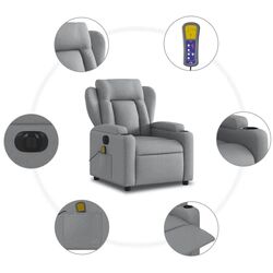 Fotoliu de masaj VidaXL 3204470 (Light Grey) Thumb