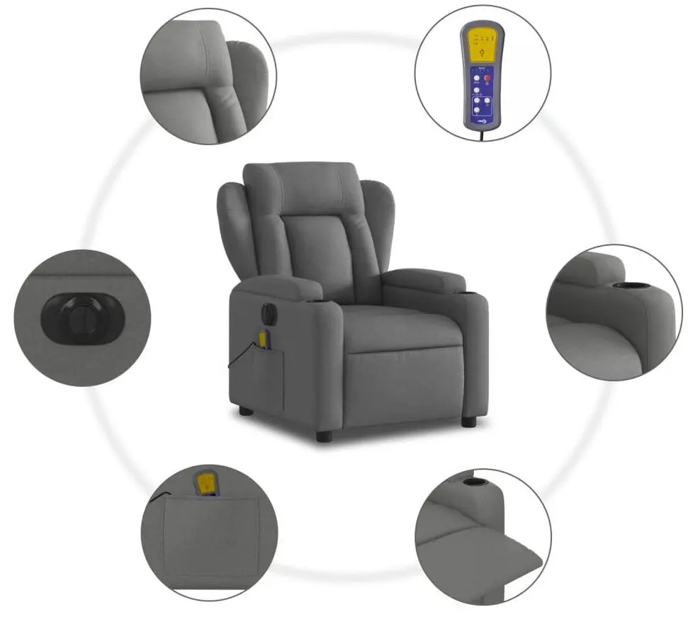 Массажное кресло VidaXL 3204471 (Dark Grey)