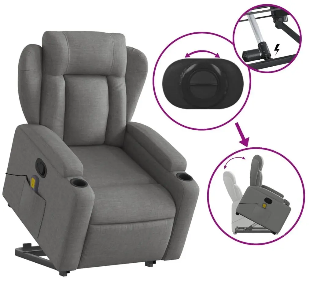 Fotoliu de masaj VidaXL 3204495 (Dark Grey)