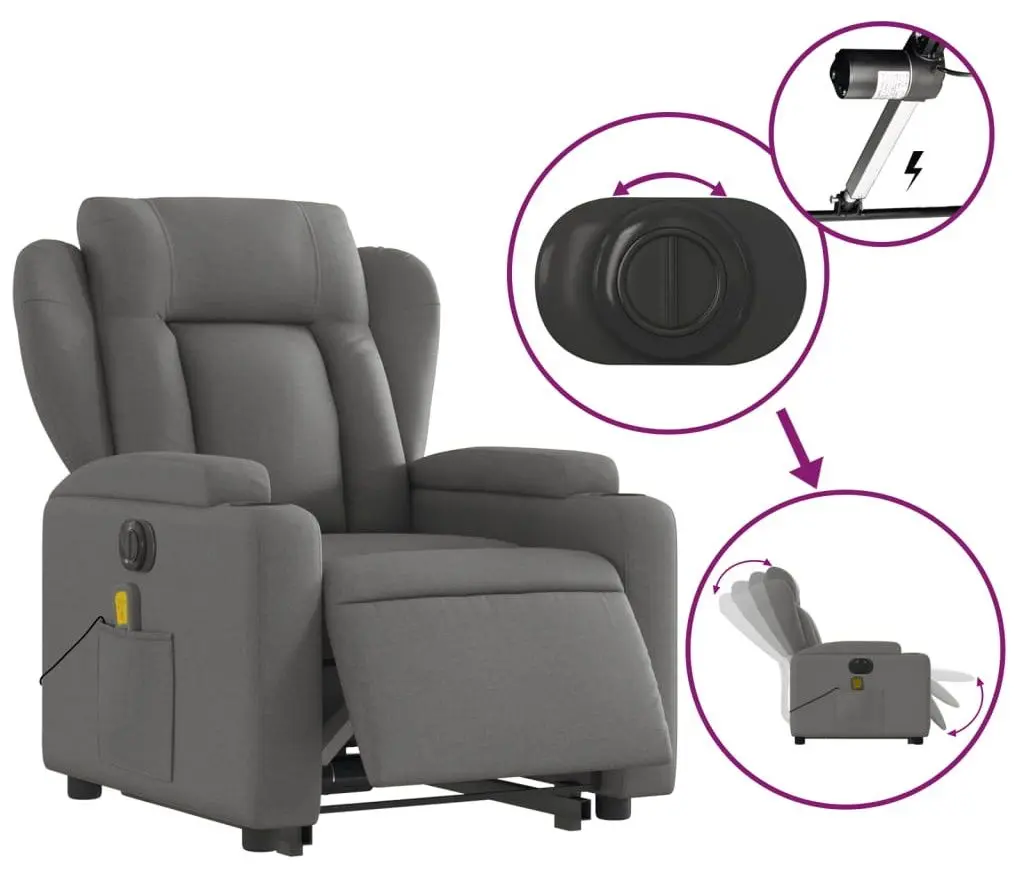 Fotoliu de masaj VidaXL 3204519 (Dark Grey)