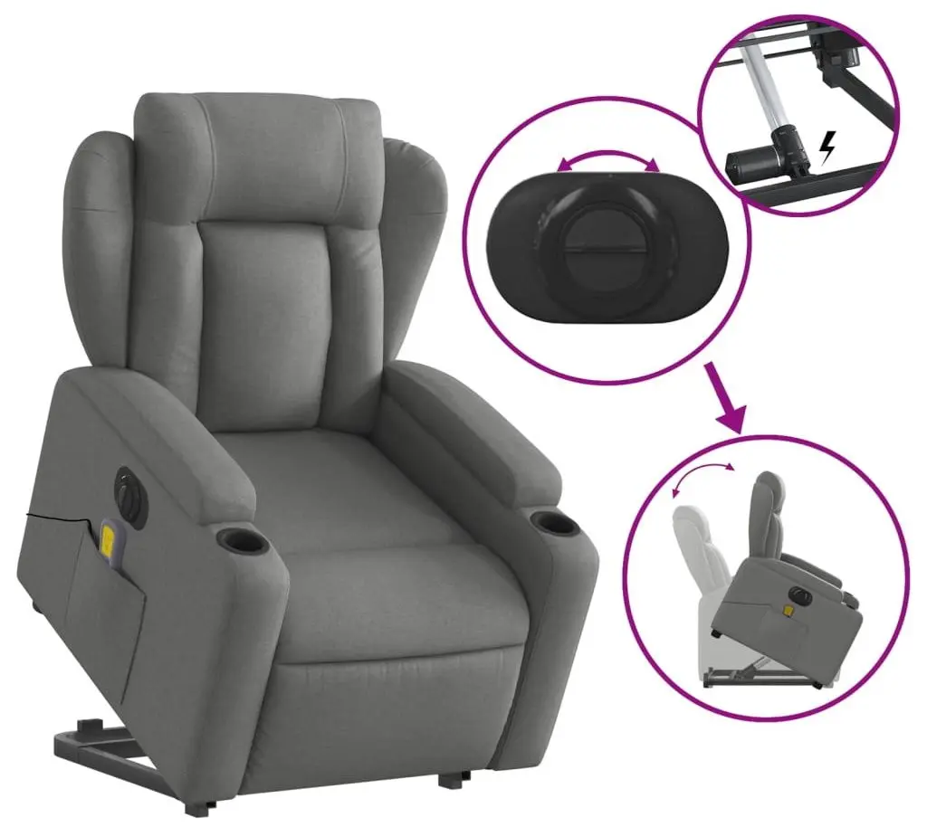 Fotoliu de masaj VidaXL 3204519 (Dark Grey)