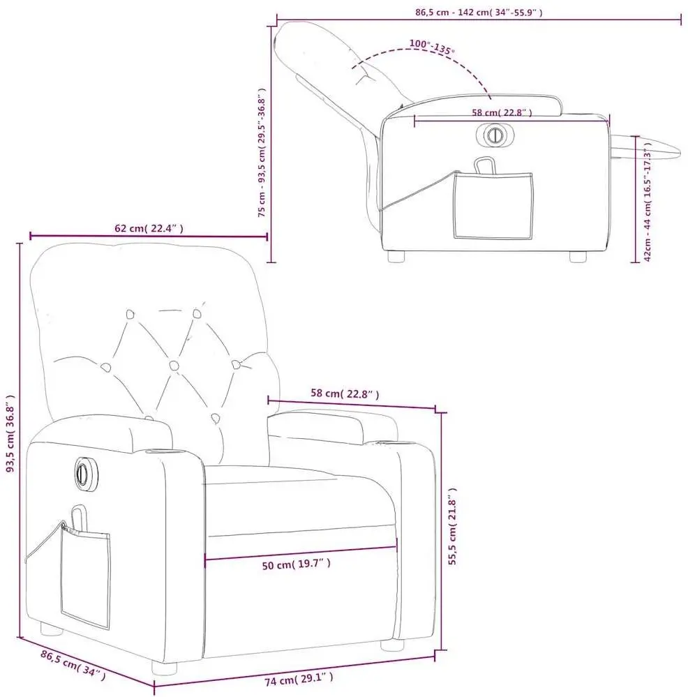 Fotoliu de masaj VidaXL 3204765 (Black)