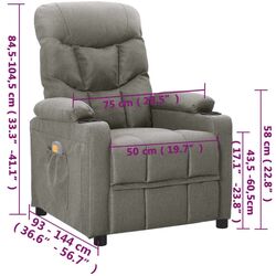 Массажное кресло VidaXL 339092 (Light Grey) Thumb