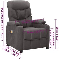 Массажное кресло VidaXL 339093 (Dark Grey) Thumb