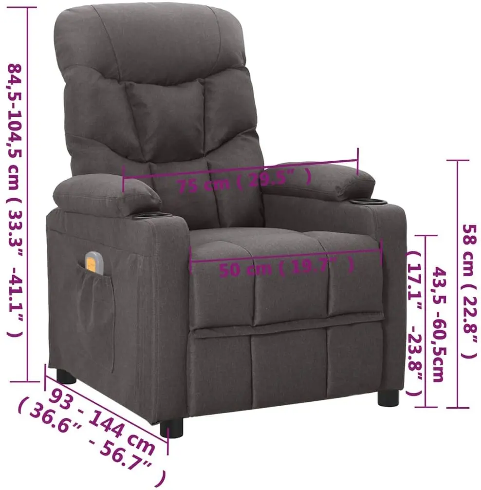 Массажное кресло VidaXL 339093 (Dark Grey) - 9