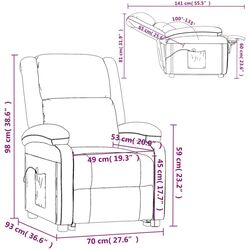 Fotoliu de masaj VidaXL 340936 (Light Grey) Thumb