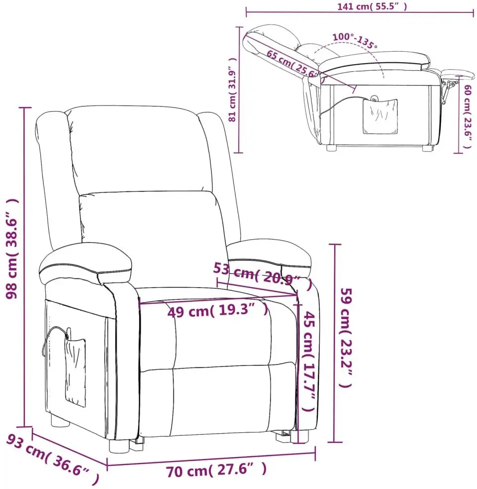 Массажное кресло VidaXL 340937 (Dark Grey)