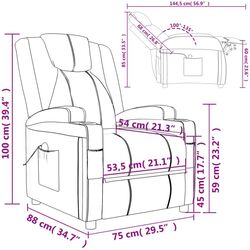 Fotoliu de masaj VidaXL 342712 (Black) Thumb