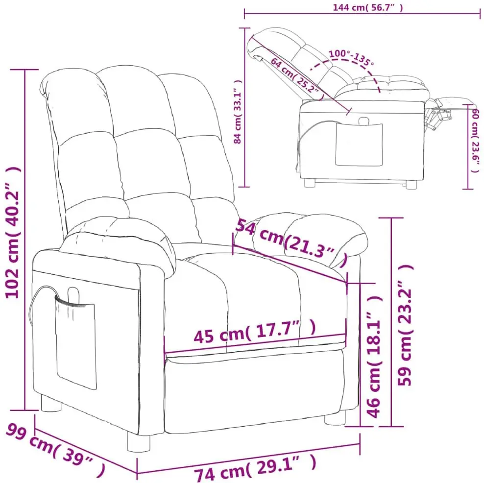 Fotoliu de masaj VidaXL 342734 (Dark Grey)