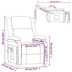 Fotoliu de masaj VidaXL 344181 (Black) Thumb