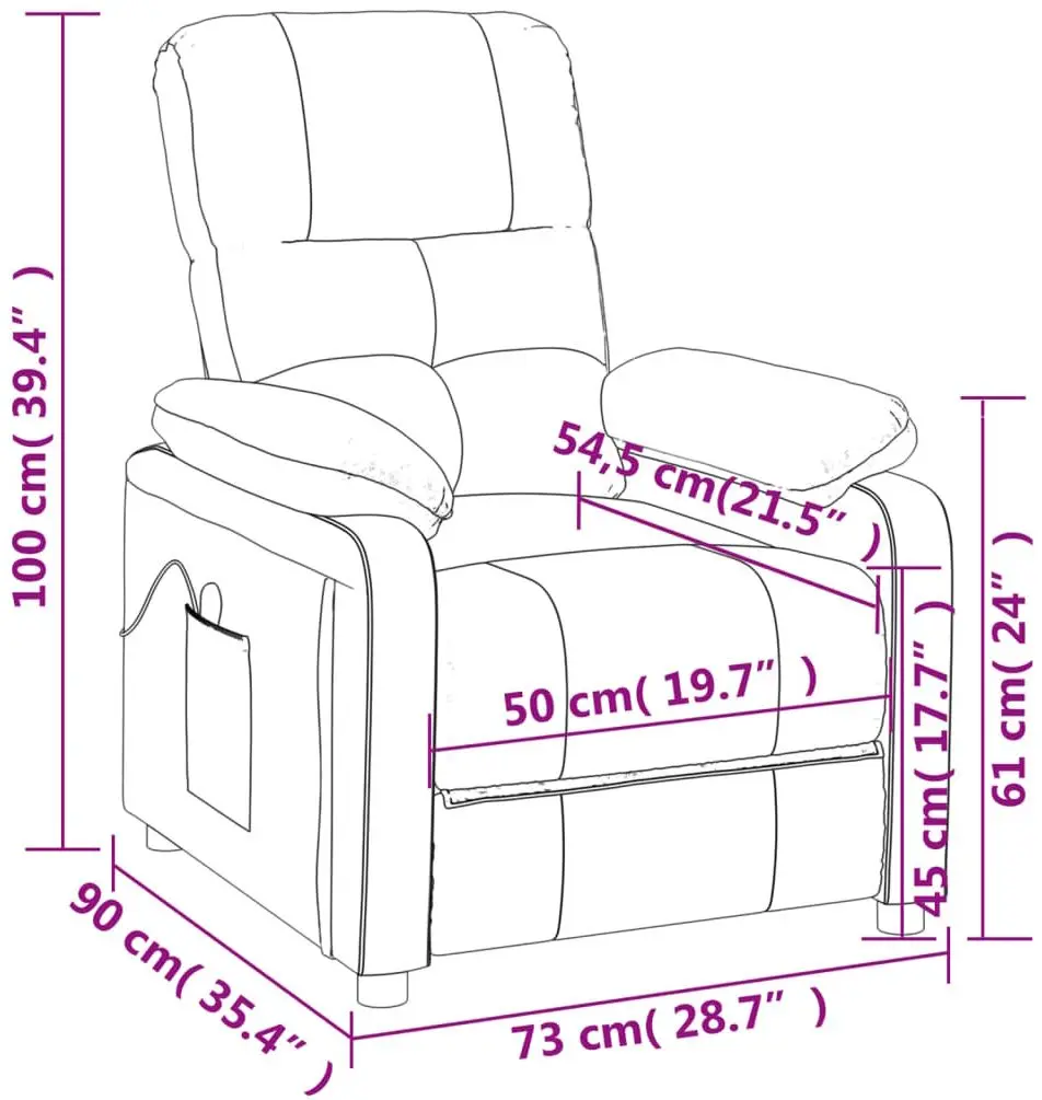 Fotoliu de masaj VidaXL 348288 (Dark Grey)