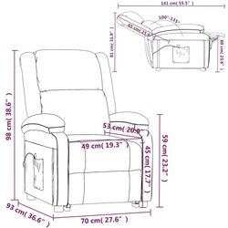 Fotoliu de masaj VidaXL 348447 (Light Grey) Thumb