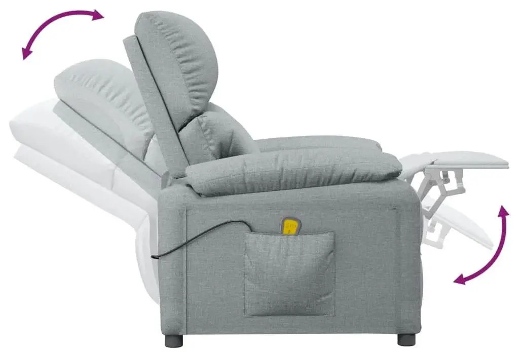 Fotoliu de masaj VidaXL 348469 (Light Grey)