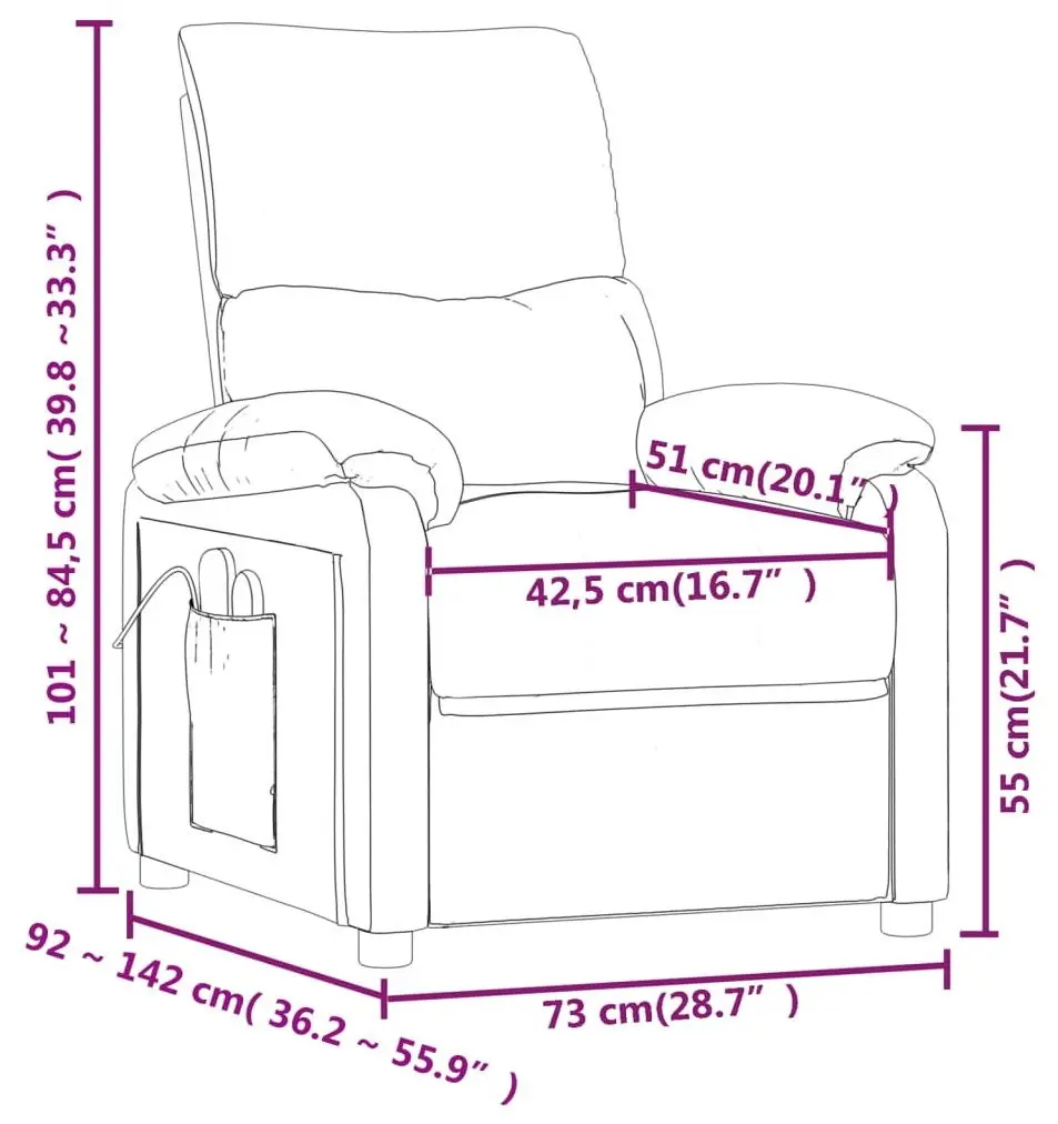 Fotoliu de masaj VidaXL 348470 (Dark Grey)
