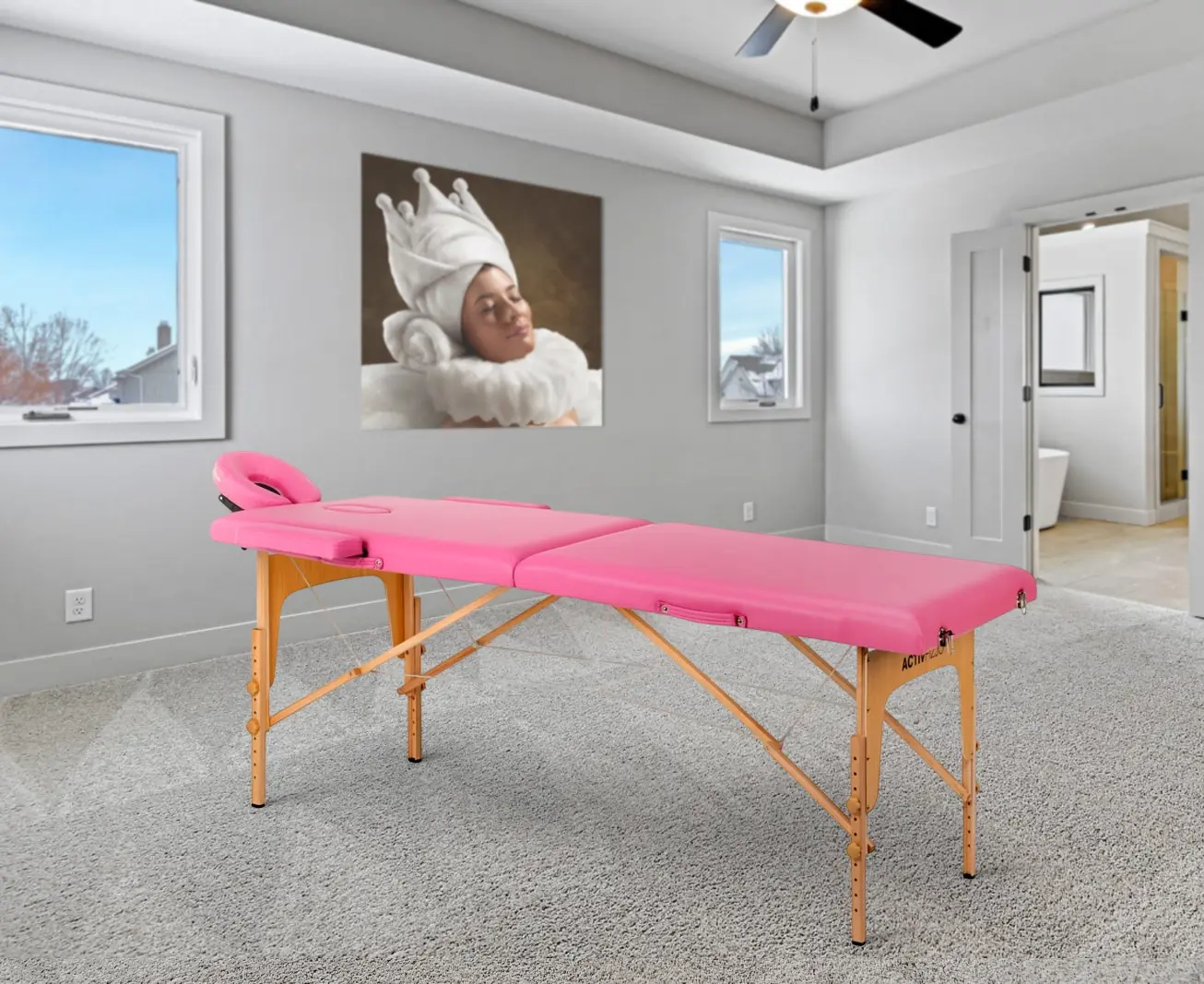 Массажный стол ActivFizjo Comfort 147199 (Pink/Wood)