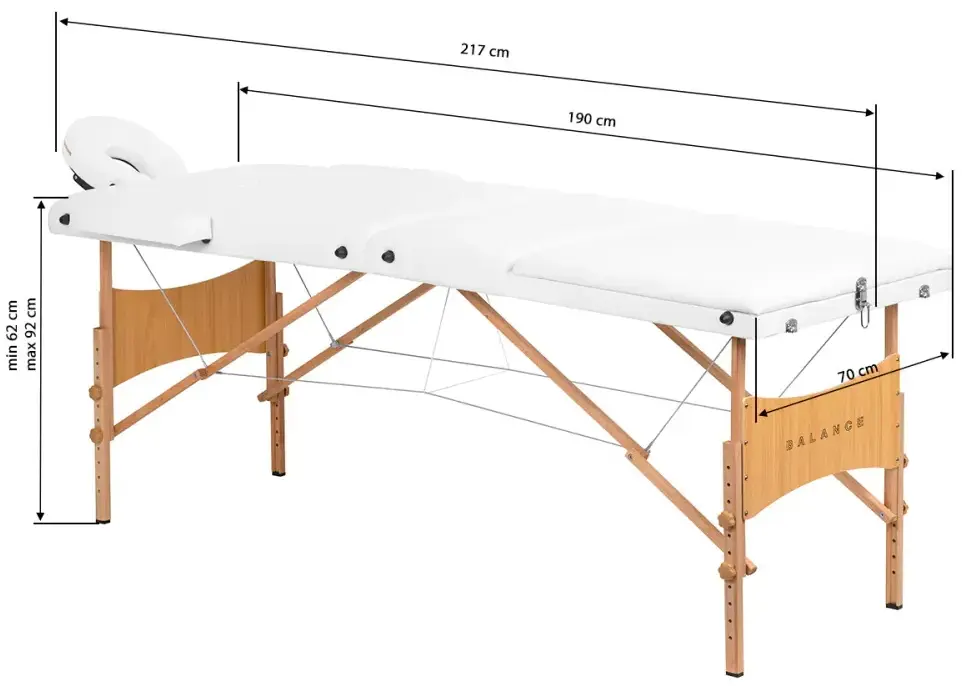 Masa pentru masaj Balance Lux 3 Segment 155281 (White/Natural)