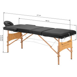 Masă de masaj pliabilă Balance 3 Segment 155277 (Black/Natural) Thumb