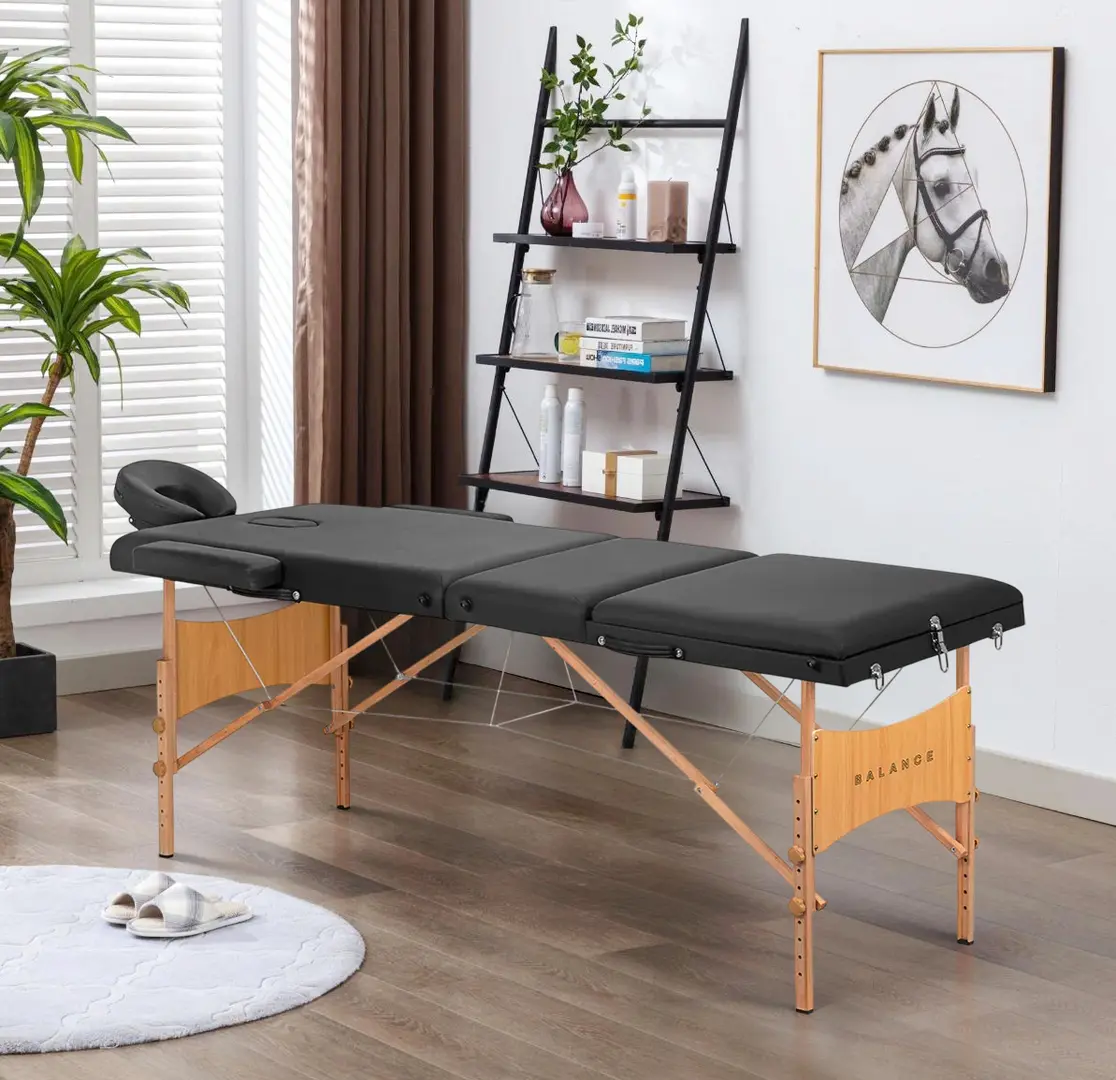 Masă de masaj pliabilă Balance 3 Segment 155277 (Black/Natural)