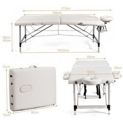 Массажный стол Costway HB87019WH (White) Thumb
