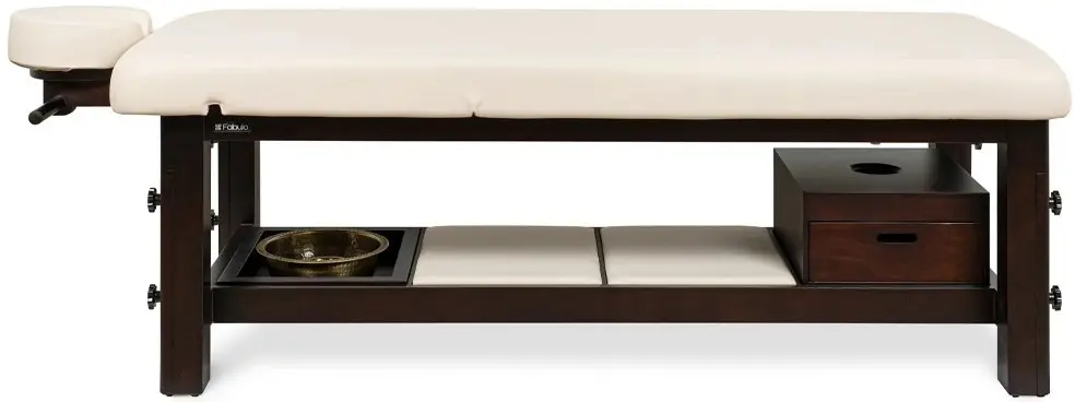 Masa pentru masaj Fabulo Shirodhara (Cream/Dark Walnut) - 12