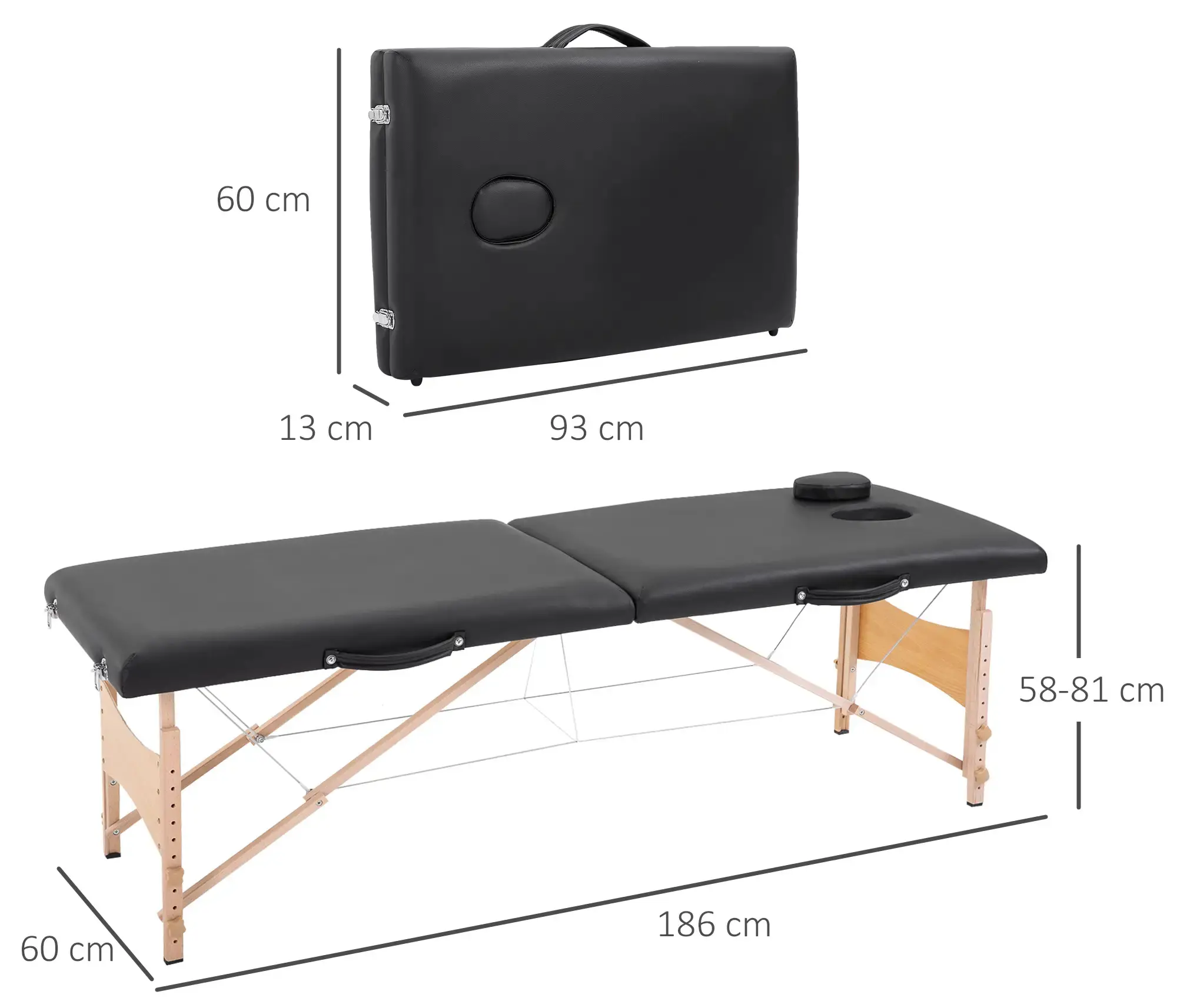 Массажный стол Homcom 503-001 (Black) - 6