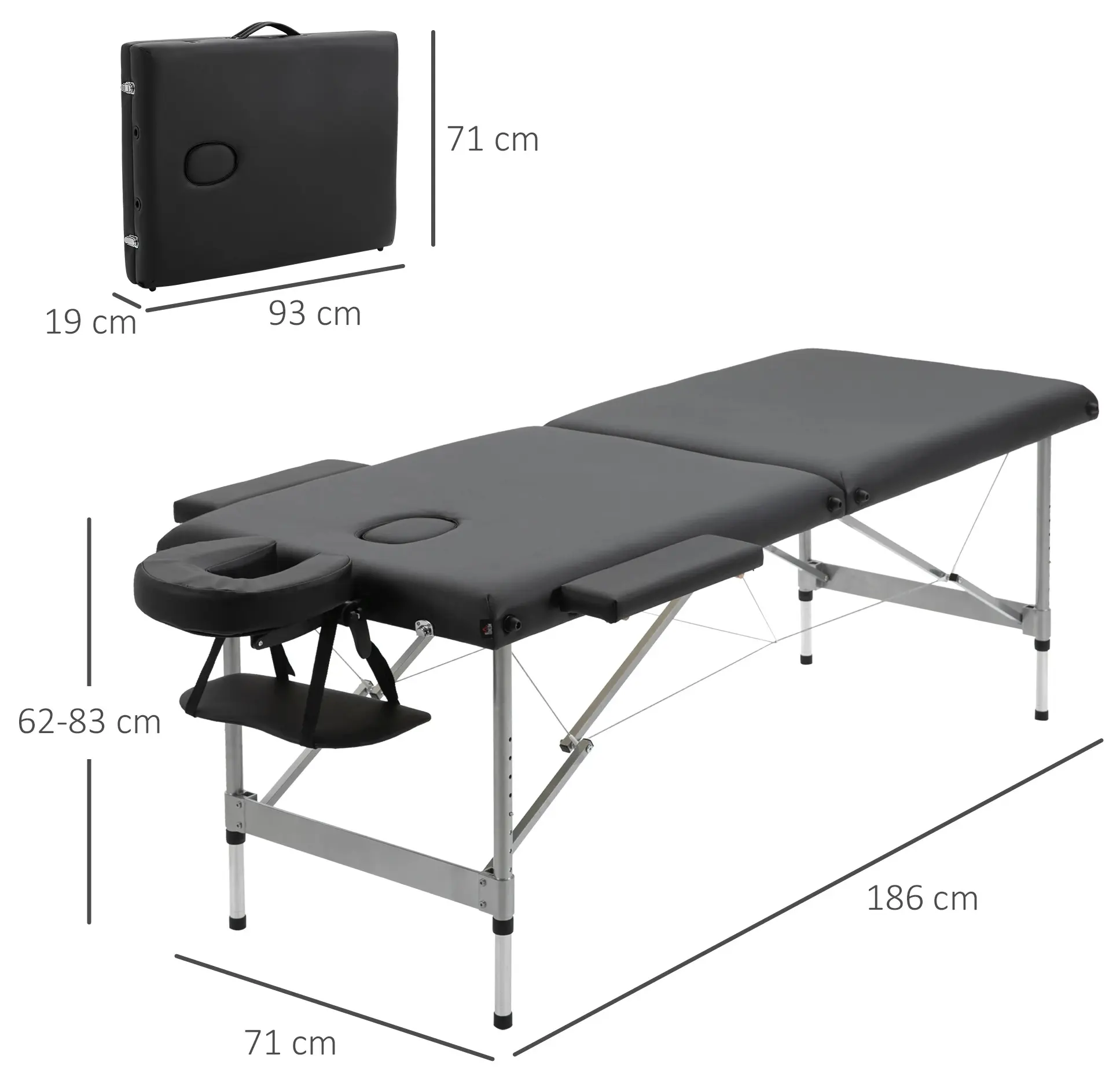 Массажный стол Homcom 503-019V00BK (Black) - 4