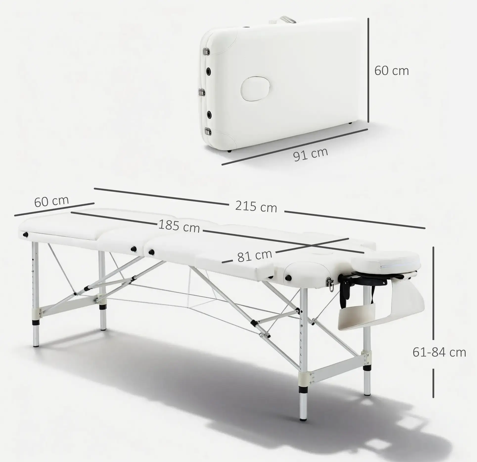Masa pentru masaj Homcom 700-039WT (White) - 4