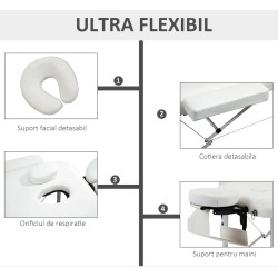 Masa pentru masaj Homcom 700-039WT (White) Thumb
