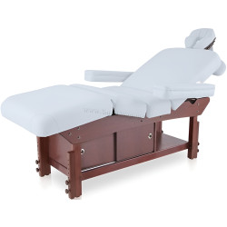 Массажный стол Quirumed 1106-HZ-3376B-A413S (White/Brown)